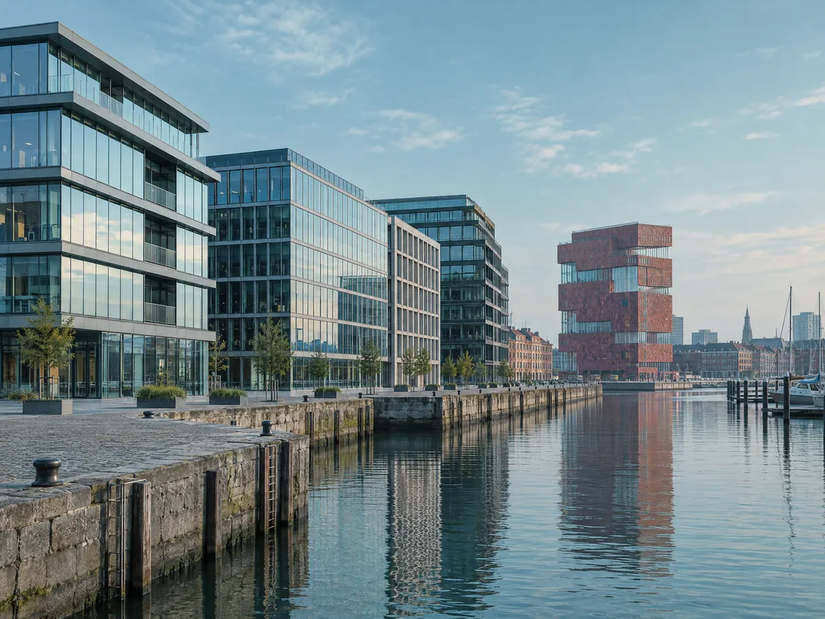 Moderne kantoorgebouwen in Antwerpen, werkterrein van CBS Cleaning